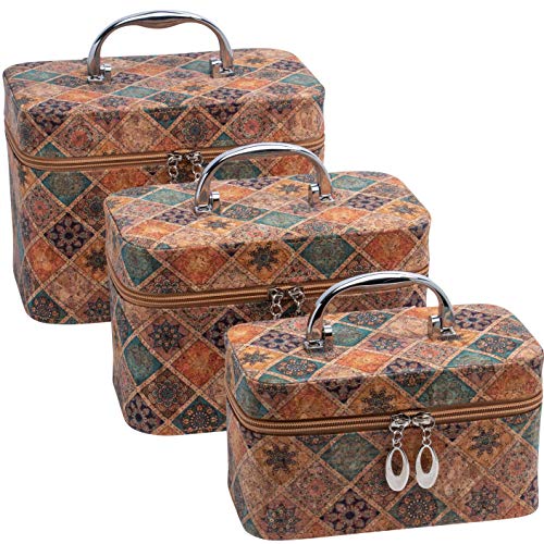 Makeup Train Case, Hard Sided Toiletries Organizer, Cosmetics Storage