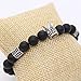 POSHFEEL 8mm Black Onyx Stone Micro Pave CZ Zirconia King Crown Charm Stretch Bracelet for Men, 7.5