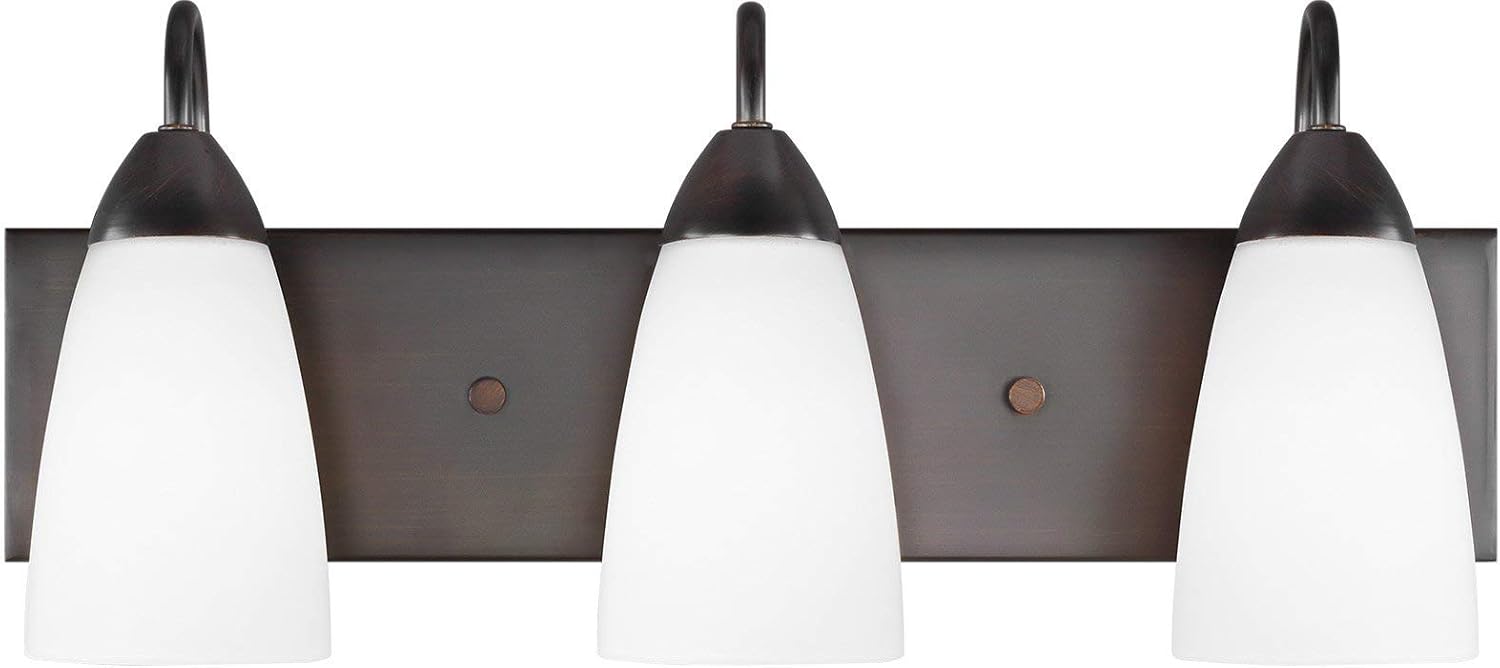 Sea Gull Lighting 4420203-710 Seville Three Wall/Bath Vanity Style Lighting Fixture, Burnt Sienna Finish