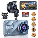 Dashcam Avant et arrière, caméra de Voiture Dashcam 1080P FHD 4″écran IPS avec Carte SD de 32 Go, Angle Large 170 °, capteur G, Enregistrement en Boucle