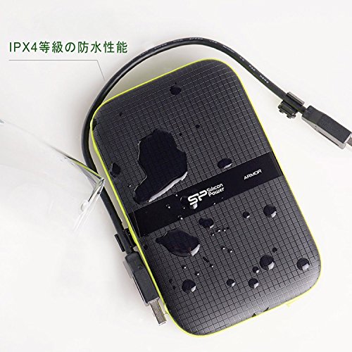 2TB Silicon Power Armor A60 Shockproof Portable Hard Drive - USB3.0 - Black/Green Edition