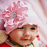 Baby Pink Flower Hat Infant Cap Newborn Cotton
