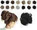 Haironline Scrunchie Bun Up Do Hair Piece Hair Ribbon Ponytail Extensions Wavy Curly Ash Blonde Mix Bleach Blonde, 55 Gram