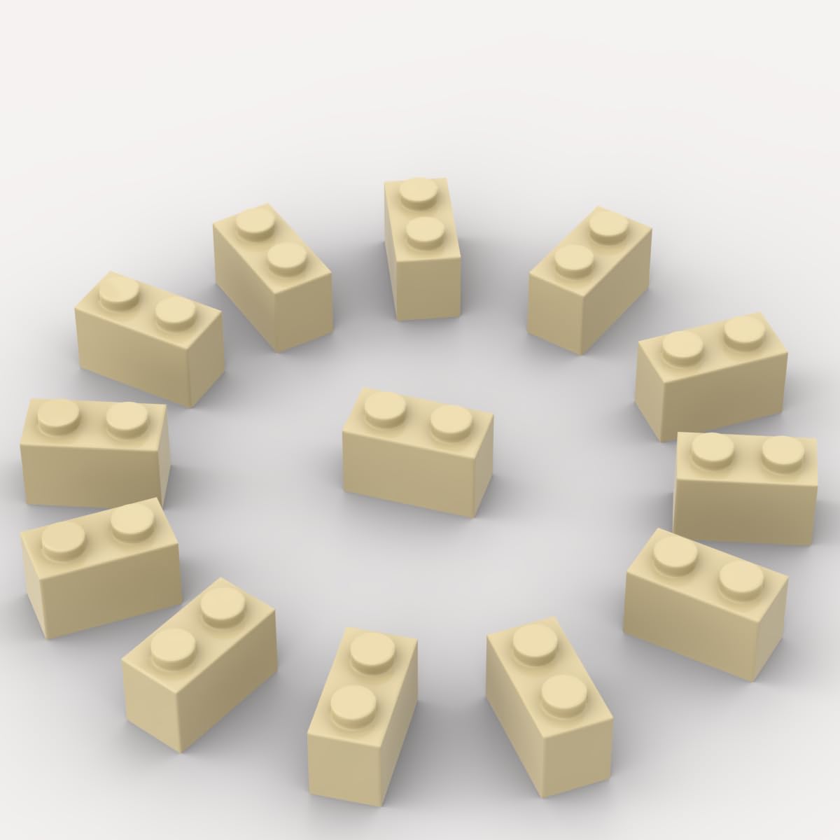 Photo 1 of 300 Piece Tan Brick Bulk, Tan 1x2 Building Brick Flat, Compatible with Lego Parts and Pieces: 1x2 Tan Brick(Color: Tan)