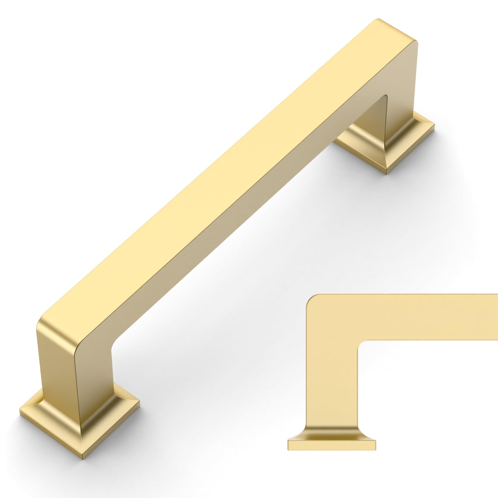 Photo 1 of Amerdeco 10 Pack Brushed Gold Cabinet Pulls 3.75 Inch(96MM) Hole Centers Kitchen Cabinet Handles Cabinet Hardware Kitchen Handles for Cabinets Cupboard Handles Drawer Pulls ZH0019