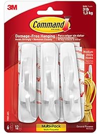 Command Utility Hooks Value Pack, Medium, White, 6-Hooks (17001-6ES)