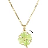 ALRNBY Gold Fidget Necklace for Women St Patrick Day Necklace Four Leaf Clover Necklace Dainty 4 Leaf Clover Pendant Necklace Lucky Chain Necklace for Women Stainless Steel Fingertip Rotation Trendy Jewelry Gift