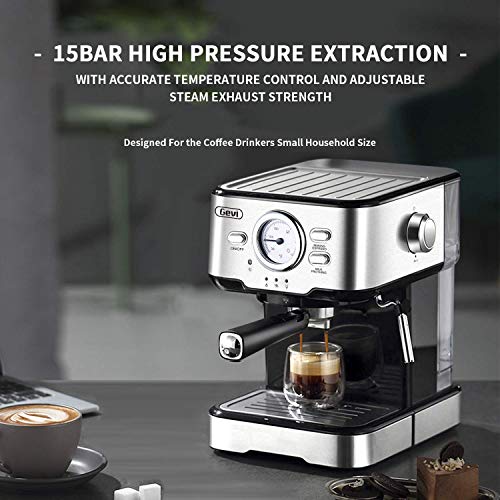 Espresso Machines 15 Bar Coffee Machine with Milk Frother Wand for