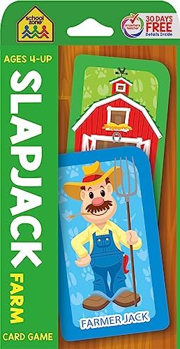 School Zone Farm Animal Rummy Card Game: 56 Game Cards, Preschool