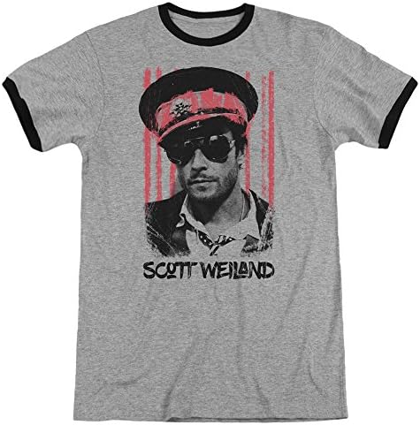 Scott Weiland Black Hat Mens Adult Heather Ringer Shirt Heather/Black 3X