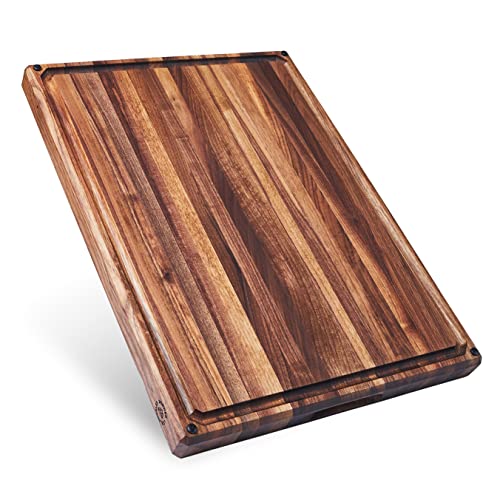 Sonder Los Angeles, Made in USA, Large Thick Edge Grain Walnut Wood Cutting Board with Non-Slip Feet, Juice Groove for Kitchen 20x15x1.5 in (Gift Box Included)