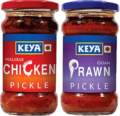 KEYA Combo of Malabar Chicken and Goan Prawn Pickles (270 Gms Each)