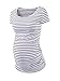 Love2Mi Short Sleeve Maternity Tops Side Ruched Maternity T-Shirt Fitted Pregnancy Clothes