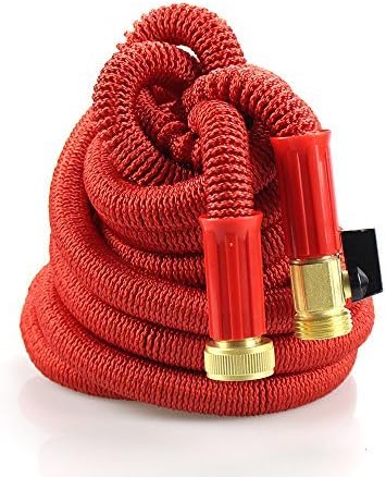 WAOAW 75 ft garden hose expandable Flexible Expanding Hose with Solid Brass Ends and Double Latex Core