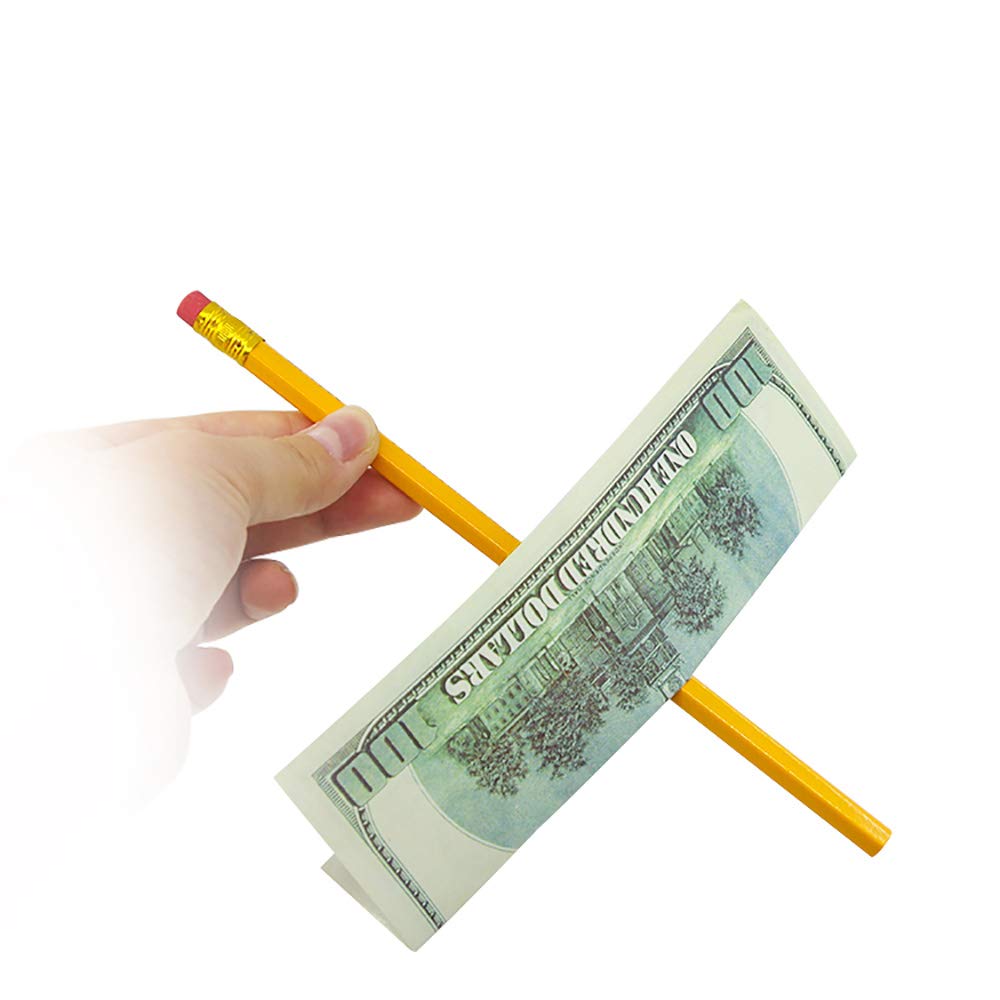 ZQION 3Pcs Misled Pencil Through Bill-Magic Tricks Close Up Magic Props Stage Illusions Mentalism Magician Accessories Comedy