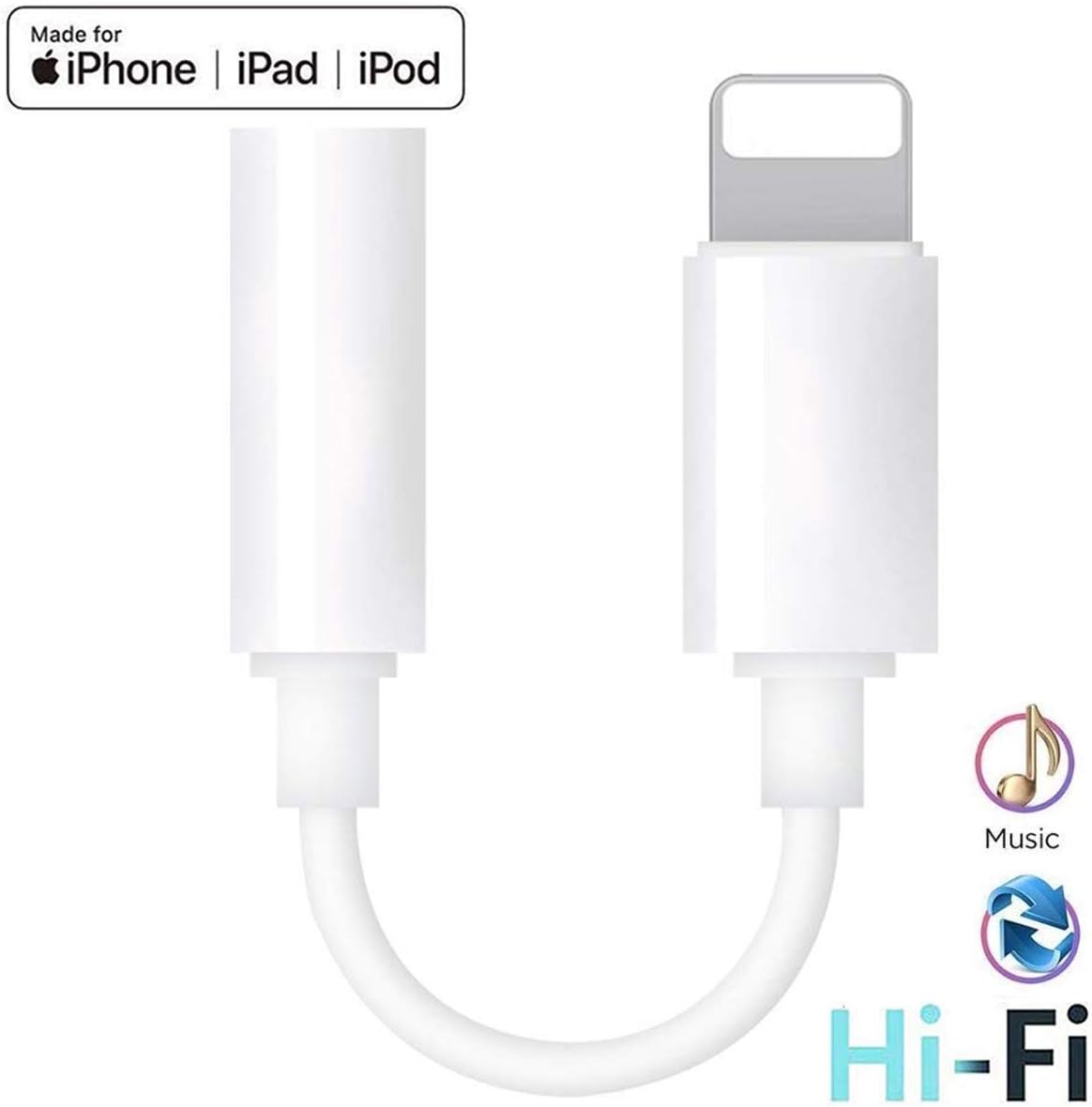 for iPhone Headphone Jack Adapter to 3.5 mm Headphone Jack Adapter for iPhone X/XS/XR/8/8 Plus Converter Accessories Cable Splitter Audio Jack Headphone Cable Earbud Adapter Support All iOS Systems