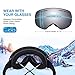 Mpow OTG Ski Goggles, Snowboard Skate Goggles, Over Glasses Ski Goggles for Men Women Youth, Snow Goggles with Interchangeable Anti-Fog Spherical Double Lens, UV400 Protection, Helmet Compatible