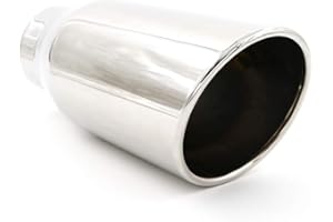 RP Remarkable Power, 3.5" Inlet - 5" Outlet 12" Long Stainless Steel Rolled Edge Exhaust Tip EXT21