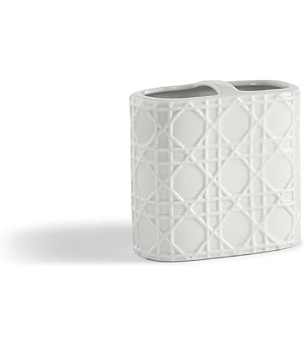 Rattan-Optik Taschentuchbox Von Kassatex – Modernes Badezimmer-Accessoire Aus Porzellan