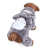 Gimilife Christmas Halloween Totoro Pet Change Appare Pet Autumn Winter Cartoon My Neighbor Totoro Coat Clothes Jumpsuit Funny Party Cosplay for Small Medium Large Dogs (Grey, XL)