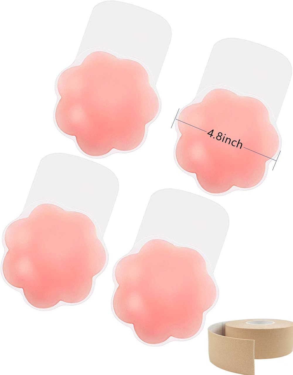 Adhesive Bra, 2×4.8in Breast Pasties Nipple Covers Push up Lift Breast Petals at  Women’s Clothing store