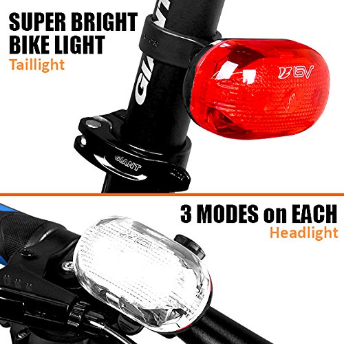 image for BV Bike Light Set, Bicycle LED Headlight and Taillight Set, Quick-Rele