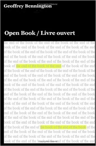 Open Book Livre Ouvert Bennington Geoffrey Amazon Com Books