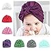 Udobuy®7 Pcs Headband Updated Version Baby Hat- Newborn Baby Girl Soft Cute Turban Knot Rabbit Hospital Hat (7 Pcs Set)