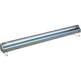 FARM-TUFF Reel Top Rectangular Poultry Feeder, 36 Inch - Heavy-Duty Galvanized Metal Feeder Trough with Anti-Roost Reel &amp; Spill Resistant Design - Long Feeding Space for Backyard Flocks &amp; Farms