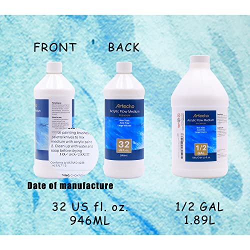 Artecho Pouring Effects Acrylic Medium 32oz/946ml, Premium Acrylic Flow