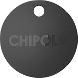 Chipolo CH-PM6-CB-OS Plus Smart Keyring Bluetooth Tracker, Phone Finder, Key Finder, Wallet Finder, Item Finder - Charcoal Black