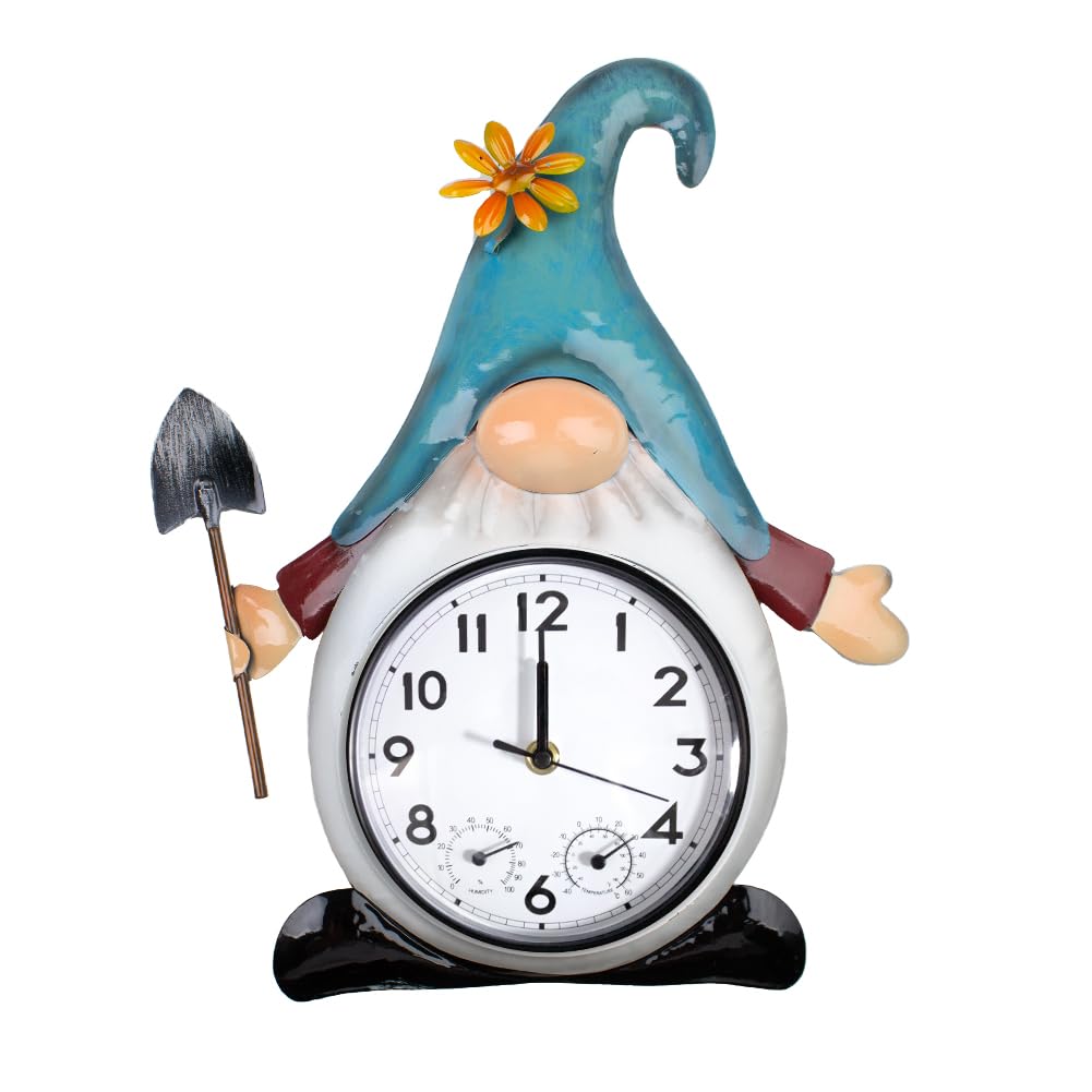 Photo 1 of *USED*
HOBYLUBY Gnome Outdoor Clock with Thermometer & Humidity, 14.5'' Quartz Outdoor Wall Clock Silent No-Ticking for Patio, Living Room, Kitchen