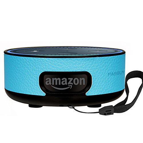Click Here to See More Images PASBUY 85D-1 Alexa Protective Case Cover Stand Guard Holder, Wall Mount for Amazon Echo Dot 2nd (Sky Blue)
