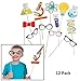 Fun Express - Science Party Photo Stick Props for Birthday - Apparel Accessories - Costume Accessories - Costume Props - Birthday - 12 Pieces