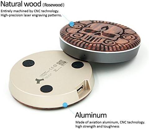 LEAPCOVER Wood QI Wireless Charging Pad for IOS and Android Smartphone Devices Samsung Galaxy S7 / S6 / Edge / Plus, Note 5, Nexus, iPhone 7, 7 Plus, iPhone 6 6s Plus, 5, 5c, 5s