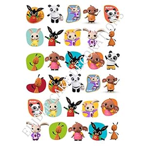 30 x Bing Bunny taartdecoraties van eetpapier