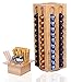 BARBARI Bamboo Coffee Capsules Pod Holder Carousel.Holds 80 Coffee Capsules Storage Organizer .Elegant and Modern Wooden Finish.360-degree Rotation.