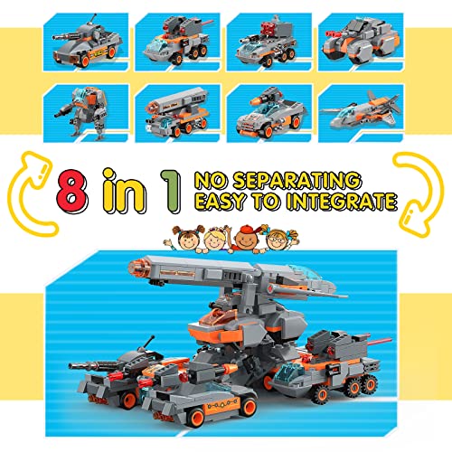 Kearui Stem Toys for 612 Year Old Boys, 8in1 Building Toys Block Sets Construction Vehicle