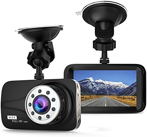 Ectreme Car Dash Cam - Full HD 1080P Dash Cam 170° Wide Angle 3" LCD In Car Dashboard Camera DVR Video Recorder with G-Sensor, WDR &amp; Night Vision, Motion Detection (black)