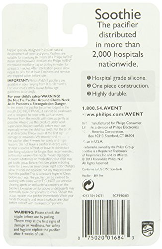 Philips Avent Soothie Pacifier, Blue, 0-3 Months, 2 Count