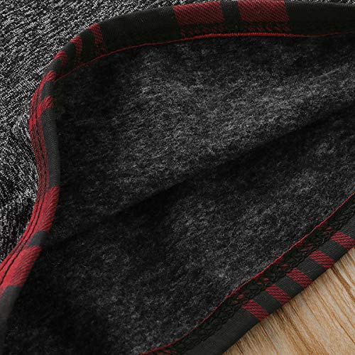 Kids Toddler Infant Baby Boys Girls Fall Outfit Plaid Pocket Hoodie Sweatshirt Jackets Shirt+Pants Winter Clothes Set