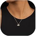 Ieftop Evil Eye Necklace for Women, 14K Gold Plated Delicate Jewelry Evil Eye Necklace Blue White CZ Diamond Eye Pendant Necklace Cute Boho Tiny Evil Eye Lucky Protection Jewelry Gift for Women