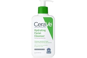 CeraVe Hydrating Facial Cleanser | Moisturizing Face Wash For Dry Skin | Hyaluronic Acid + Ceramides + Glycerin | Hydrating Cleanser For Normal To Dry Skin | National Eczema Assosiation Certified