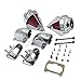 HONGK- Chrome Dual Spike Air Cleaner Red Filter Kit Intake Compatible with Suzuki Boulevard M109R [B0795CWKLL]