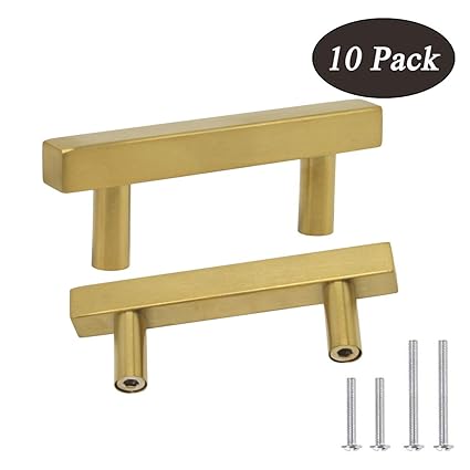 Probrico Cabinet Handles Pack Of 10 Gold 2 1 2inch 64mm Hole