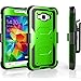 Core Prime Case, Tekcoo® [TShell Series] [Green] Shock Absorbing [Built-in Screen] Holster Locking Belt Clip Defender Heavy Duty Case Cover Shell for Samsung Galaxy Core Prime/Prevail LTE