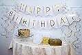 Birthday Party Pack - White Happy Birthday Bunting, Poms, and Swirls Pack- Birthday Decorations - 21st - 30th - 40th - 50th Birthday Party Supplies