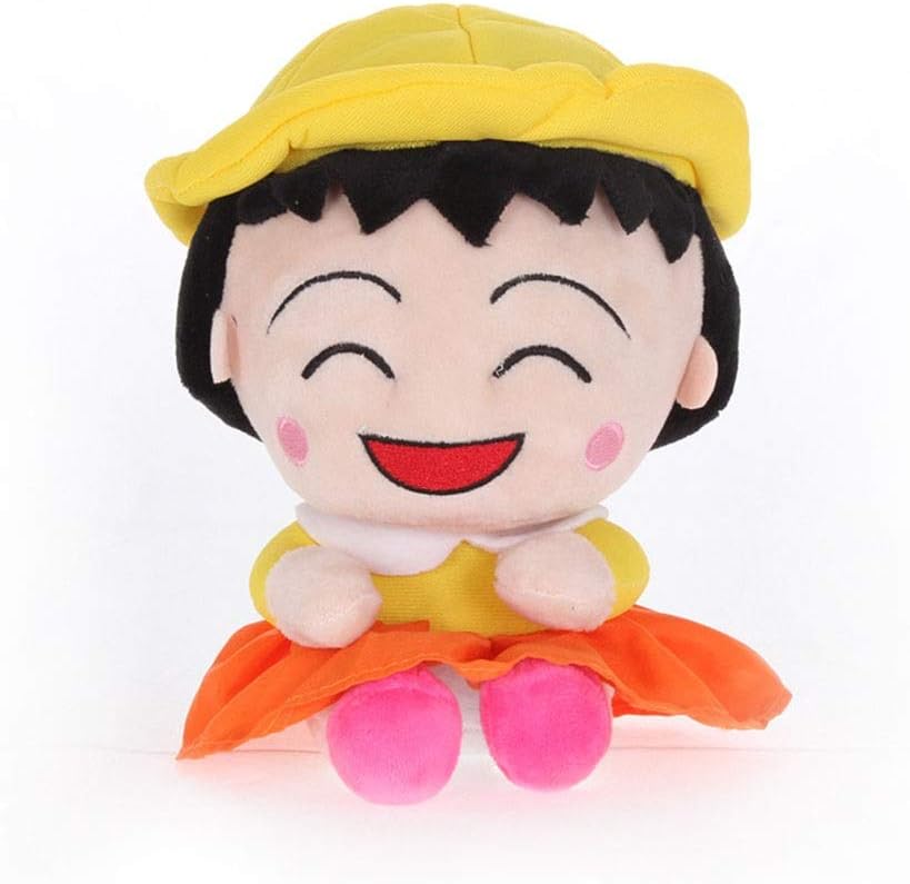 HHtoy 35cm Yellow Hat Cherry Maruko Plush Figures Toy Chi-bi Maruko Anime Figures Doll Stuffed Soft Puppet Pillow Children Birthday