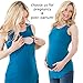 Sweet Mommy Bamboo Simple Maternity and Nursing Long Tank Top Blue, L