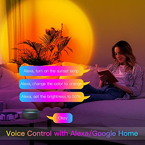Panamalar Smart Sunset Lamp, WiFi Sunset Projection Lamp 16 Color